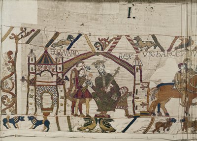 El rey Eduardo el Confesor envía a Harold a Normandía, Tapiz de Bayeux de Unbekannt Unbekannt